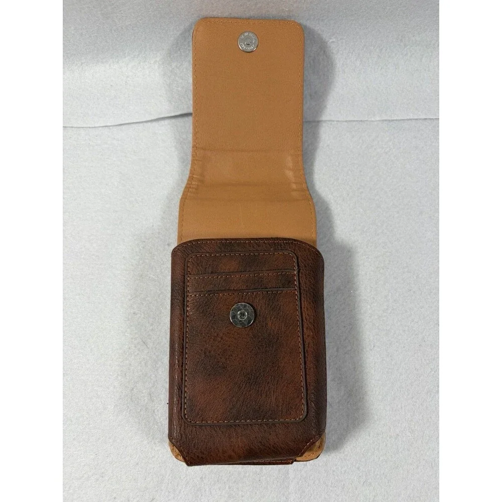 Real Leather Swivel Belt Men Card Holder Pouch Clip Holster Wallet PhoneCase New
